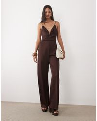 Mango - V-neck Sleeveless Tailored Jumpsuit - Lyst