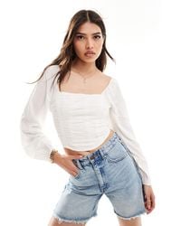 Hollister - Long Sleeve Ruched Bodice Top - Lyst