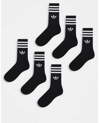 adidas Originals - Adicolor Trefoil 6 Pack Crew Socks - Lyst