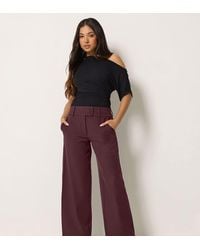 PixieGirl - Petite Button Tab Detail Wide Leg Trousers - Lyst