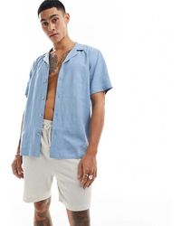 New Look - Camicia A Maniche Corte Azzurra - Lyst