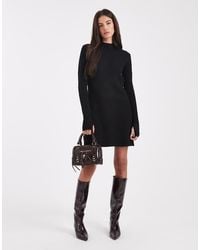 Pieces - Long Sleeve Knit Mini Dress - Lyst
