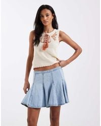Levi's - Geplooide Denim Mini Rok - Lyst