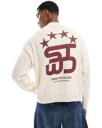 Pull&Bear - Maglione Con Stampa "Stwd" Sul Retro - Lyst