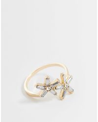 ASOS - Asos design curve – farbener ring mit kleinen seestern-kristallsteinen - Lyst