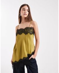 ASOS - – asymmetrisches camisole-oberteil aus satin - Lyst