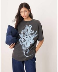 ASOS - Oversized T-Shirt With Floral Graphic - Lyst