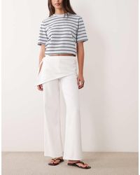 Mango - Teen Wide Leg Jeans With Scarf Detail - Lyst