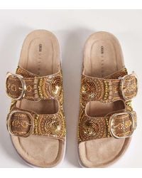 ASOS - Wide Fit Frost Beaded Double Strap Sandal - Lyst