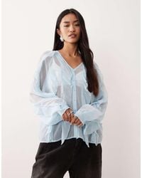 Vila - Boho Ruffle Long Sleeve Blouse - Lyst