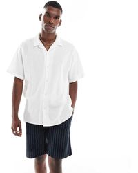 Jack & Jones - Camisa Blanca Con Cuello De Solapas De Tejido Texturizado Efecto Rugoso De -Blanco - Lyst