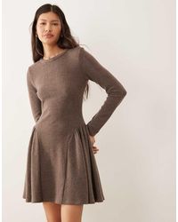 ASOS - Supersoft Long Sleeve Godet Mini Dress - Lyst
