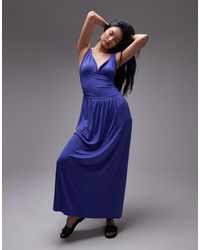 TOPSHOP Double Layered Cami Dress in Blue | Lyst