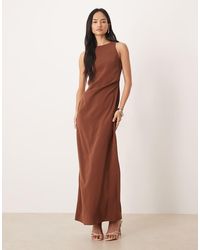 ASOS - Racer Cupro Tuck Detail Maxi Dress - Lyst