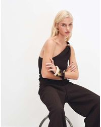 ONLY - Asymmetric Crinkled Textured Top - Lyst