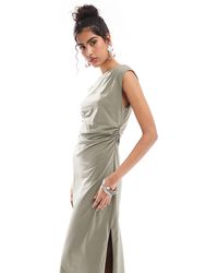 & Other Stories - Jersey Midaxi Dress With Drape Detail And Asymmetric Twist Shoulder Detail - Lyst