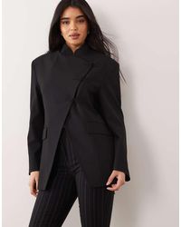 ASOS - Funnel Neck Wrap Blazer With Mandarin Buttons - Lyst