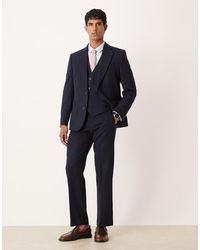 ASOS - Pantalones De Traje De Corte Recto De Tejido Efecto Lana De - Lyst