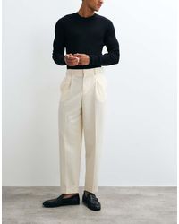 ASOS - Tailored Pleated Relaxed Tapered Trousers - Lyst