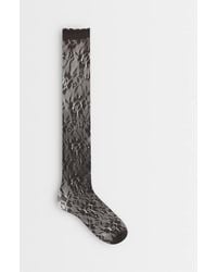 Vero Moda - Sheer Knee High Socks With Lettuce Edge - Lyst