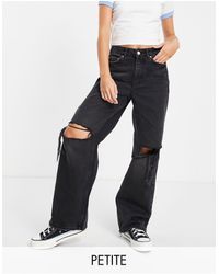 New Look Wide Leg Rip Jeans - Black