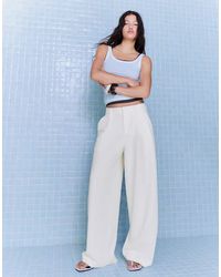 Bershka - Double Fabric Voluminous Trousers - Lyst