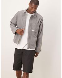 ASOS - Relaxed Boxy Zip Through Shirt With Brushed Finish And Woven Tab - Lyst