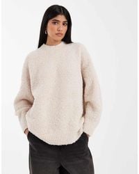 ASOS - Oversized Boucle Jumper With Curved Hem - Lyst
