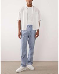 ASOS - Rechte Gestreepte Broek Met Textuur - Lyst