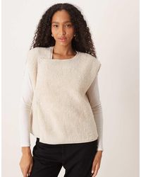 ASOS - Bodywarmer Van Borg-Fleece Met Knopen Aan De Zijkant - Lyst