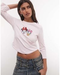 ASOS - Disney 3/4 Length Sleeve T-shirt With Minnie And Daisy Print - Lyst