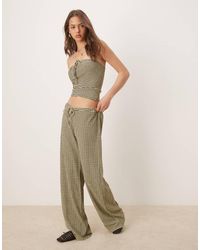 ASOS - Pantalones Amarillos Y Negros A Cuadros De Pernera Ancha De (Parte De Un Conjunto) - Lyst
