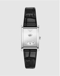 Emporio Armani - Two-Hand Leather Watch - Lyst