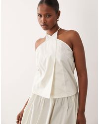 Mango - Corfu Cotton Mix Halterneck Top Co-ord - Lyst