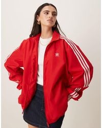 adidas Originals - Chaqueta De Chándal Roja Extragrande Firebird De -Rojo - Lyst