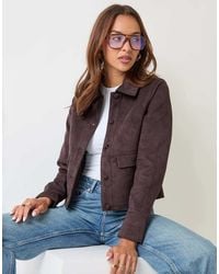 Threadbare - Faux Suede Collared Jacket - Lyst
