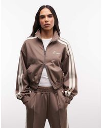 CERNUCCI - Cropped Jack Met Opstaande Kraag, Dubbele Rits En Mouwbies, Co-Ord Set - Lyst