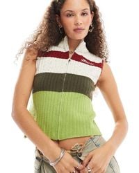 Daisy Street - Knitted Zip Up Vest With Funnel Neck - Lyst