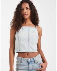Levi's - Square Neck Denim Top - Lyst