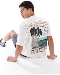 ASOS - T-shirt oversize coupe carrée avec motif paysage - chiné - Lyst