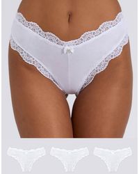 Boux Avenue - 3 Pack Tatiana Brazilian Knickers Floral Lace Trim Underwear - Lyst