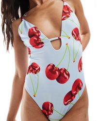 ASOS - Cleo Cut-out Plunge Swimsuit - Lyst