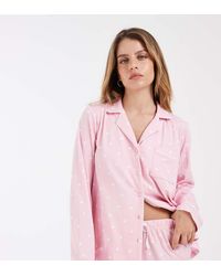 Loungeable - Petite Super Soft Jersey Revere Top And Trouser Pyjama Set - Lyst