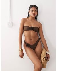 Miss Selfridge - Corsage Bandeau Bikini Top - Lyst