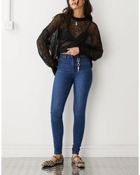 Noisy May - Callie High Waisted Skinny Jeans - Lyst
