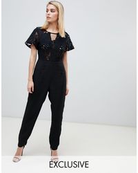 love triangle lace jumpsuit