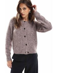 Vero Moda - Soft Fluffy Knit O-neck Cardigan - Lyst
