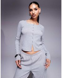 ASOS - Top Con Botones De Canalé De Weekend Collective (Parte De Un Conjunto) - Lyst