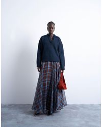 TOPSHOP - – karierter maxi-tellerrock - Lyst