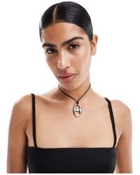 Mango - Choker Necklace With Charm - Lyst